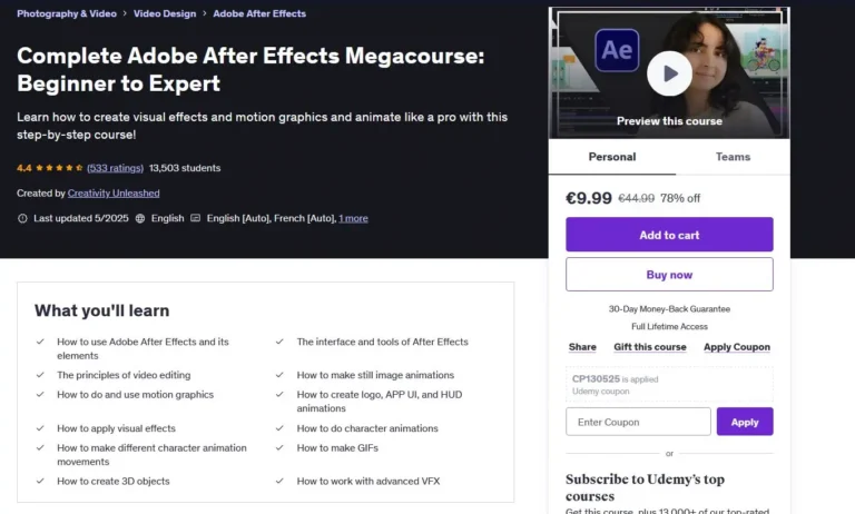 Complete Adobe After Effects Megacourse